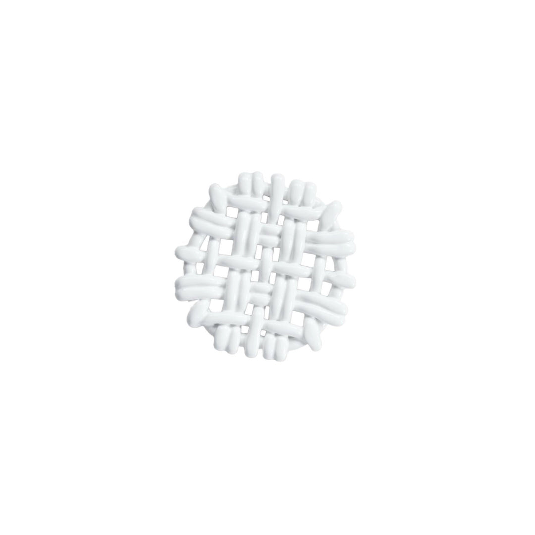 Ceramic Woven Round Trivet Small, White