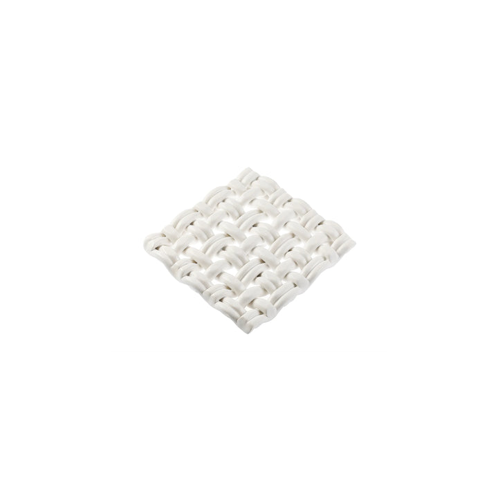 Ceramic Woven Trivet Small, White