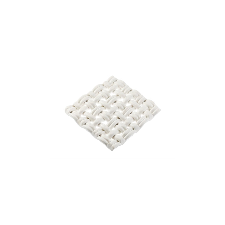 Ceramic Woven Trivet Small, White
