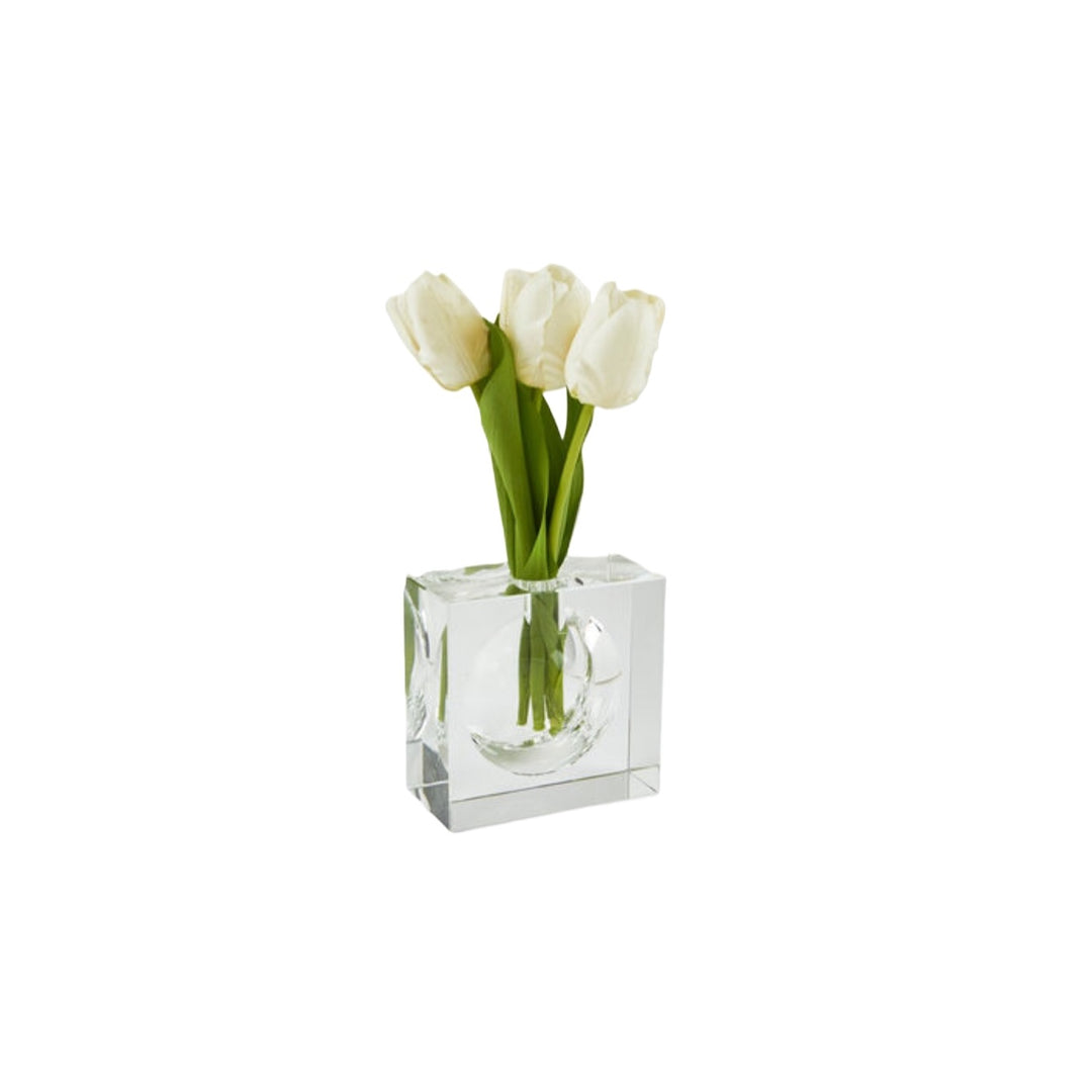 Crystal Square Bubble Vase Small