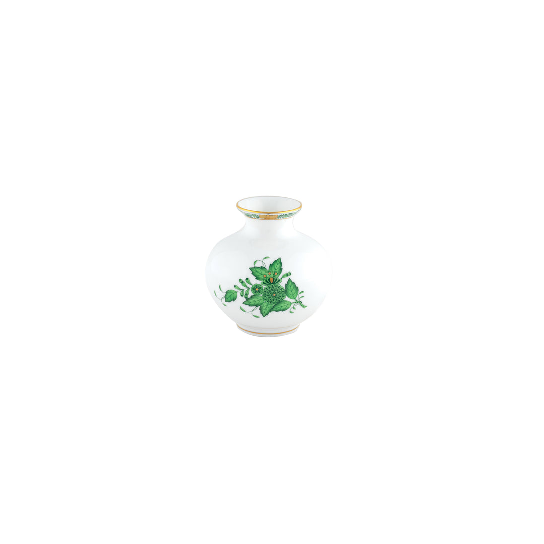 Chinese Bouquet Green Round Vase