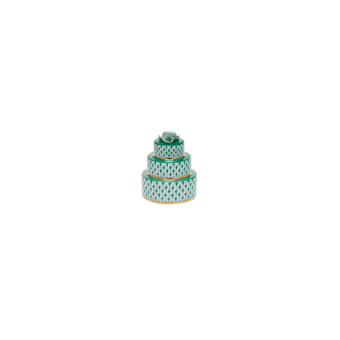 Fishnet Wedding Cake Figurine, Green