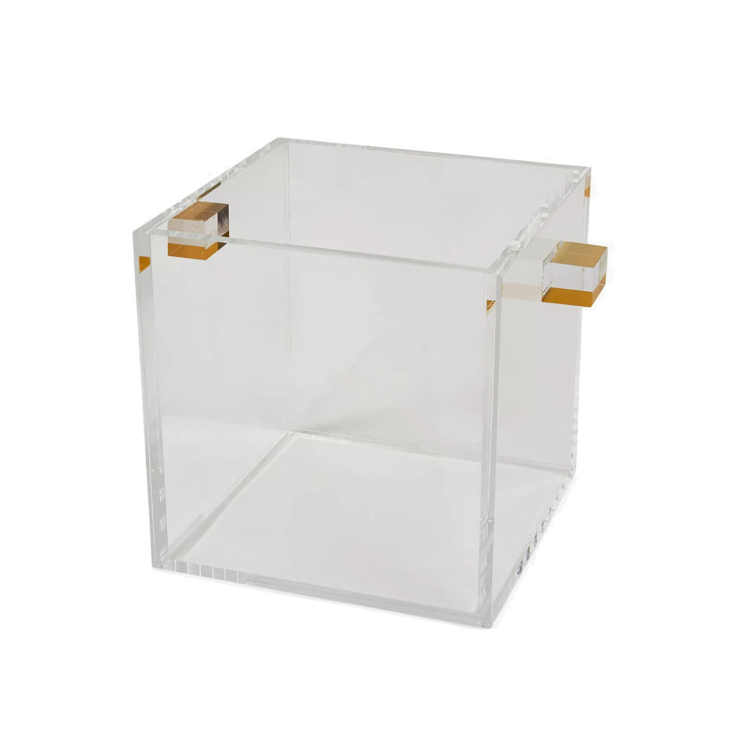 Lucite Wine Cooler with Gold Handles