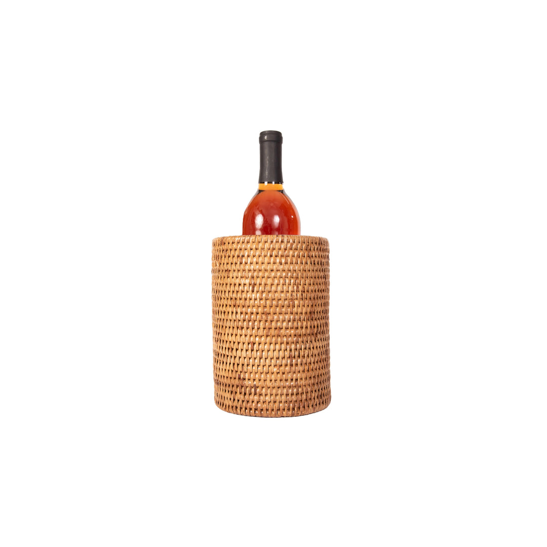 Woven & Stainless Steel Wine Chiller, Honey Brown