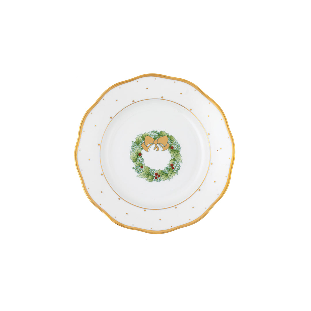 Christmas Dessert Plate, Wreath