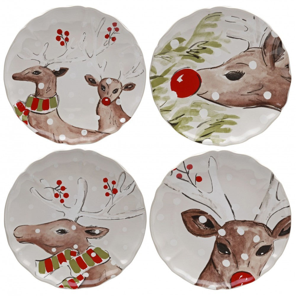 Deer Friends Dinner Plates Set of Four