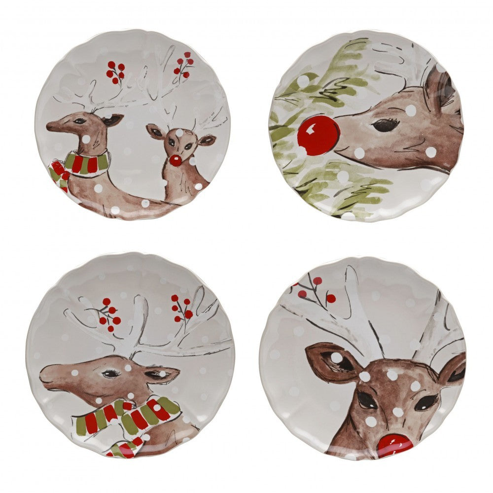 Deer Friends Salad Plates Set of Four