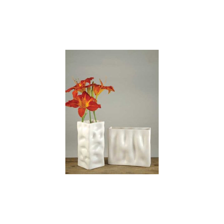 Mini Rectangular Ripple Vase Gloss White