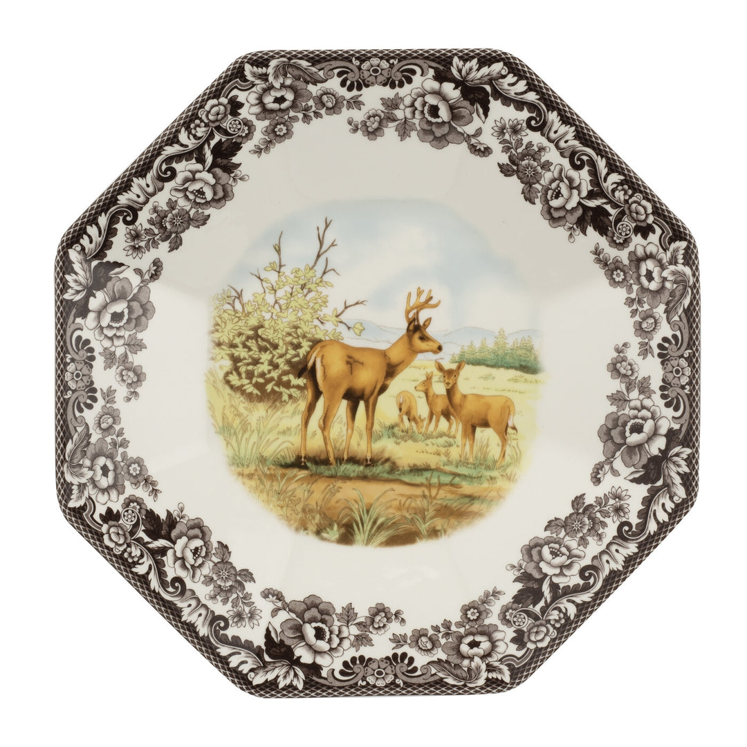 Woodland Octagonal Platter 14" (Mule Deer)