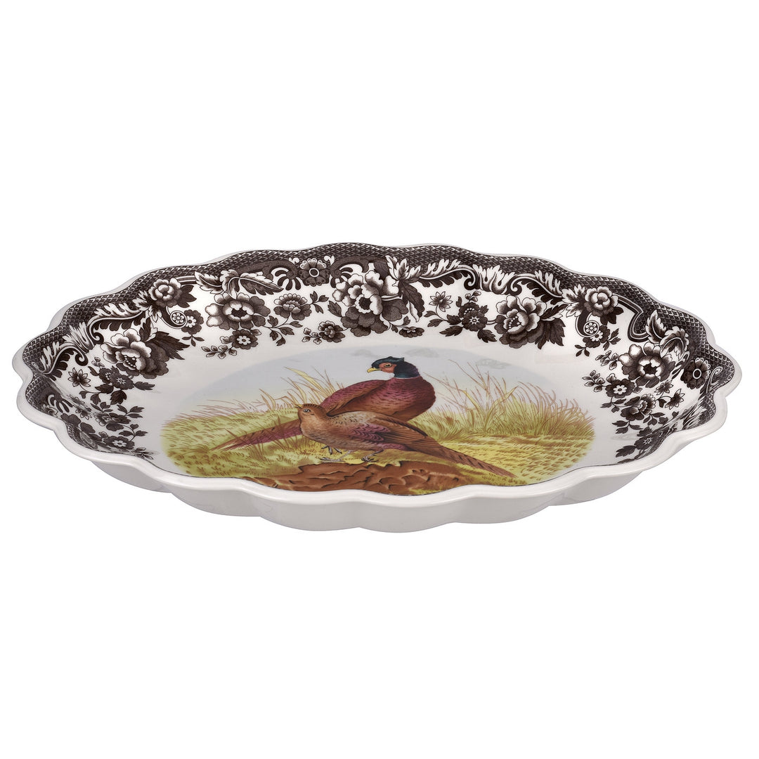 Woodland Oval Fluted Dish (Pheasant)