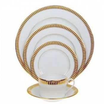Plumes Gold Dinner Plate Large