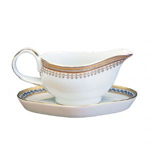 Chinoise Blue Gravy Boat and Stand