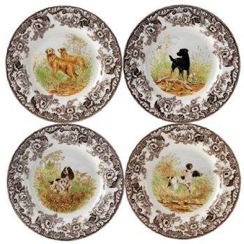 Woodland Hunting Dogs Dinner Plate