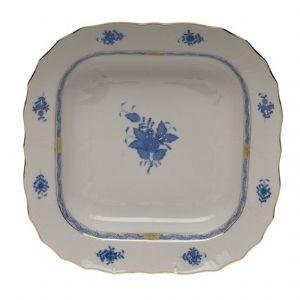 Chinese Bouquet Blue 11in Square Fruit Dish