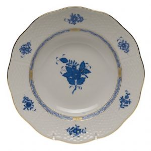 Chinese Bouquet Blue 8in Rim Soup Plate
