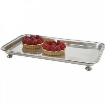 Pewter Footed Rectangular Service Small Tray