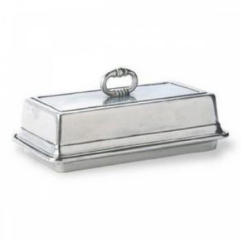 Pewter Double Butter Dish with Cover