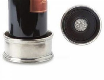 Pewter Wine Coaster with Wood Insert