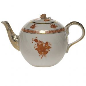 Chinese Bouquet Rust Teapot