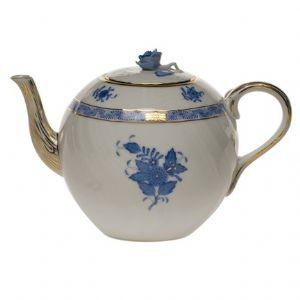 Chinese Bouquet Blue Teapot with Rose