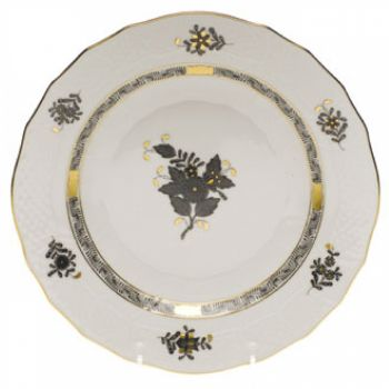 Chinese Bouquet Black Dessert Plate