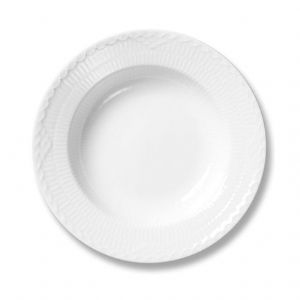 White Fluted Half Lace Rim Soup Plate