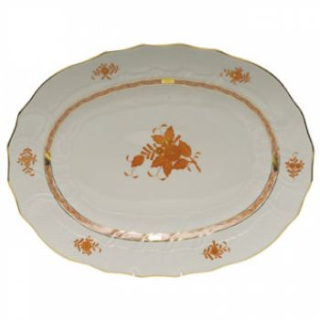 Chinese Bouquet Rust Oval Platter