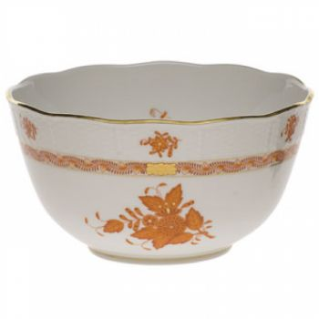 Chinese Bouquet Rust Round Bowl