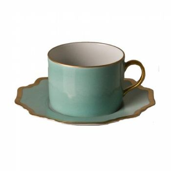 Anna's Palette Aqua Green Cup & Saucer