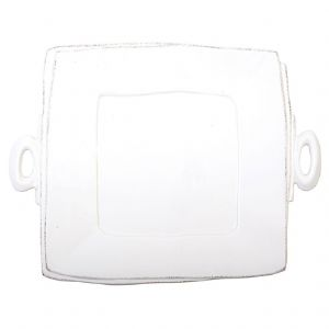 Lastra White Handled Square Platter