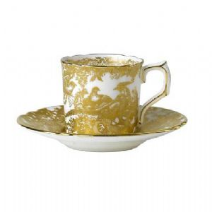 Gold Aves Coffee Cup and Saucer