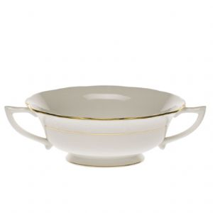 Golden Edge Cream Soup Cup & Stand