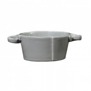 Lastra Gray Small Handled Bowl