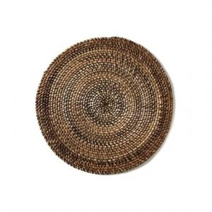 Shaded Rattan Natural Round Placemat Set of Four