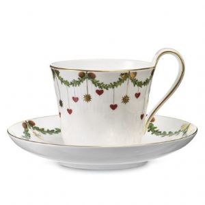 Star Fluted Christmas Cup & Saucer