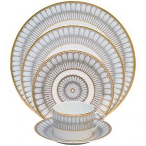 Arcades Grey & Gold Dessert Plate