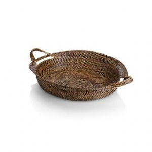 Calaisio Woven Oval Tray with Up Right Handles Large