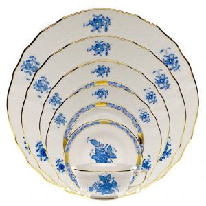 Chinese Bouquet Blue Dessert Plate
