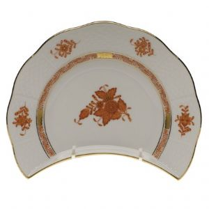 Chinese Bouquet Rust Crescent Salad Plate
