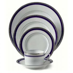 Symphony Platinum & Blue Dinner Plate Large