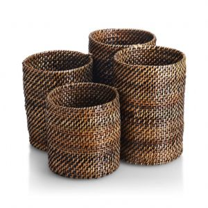 Woven Flatware Holder with Four Compartments