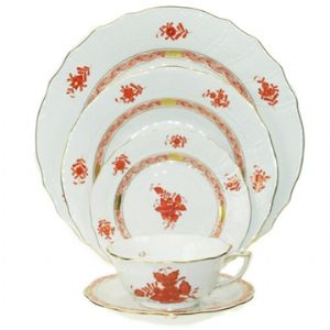 Chinese Bouquet Rust Service Plate