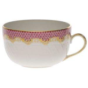 Fish Scale Pink Cup & Saucer