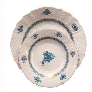 Chinese Bouquet Turquoise Dessert Plate