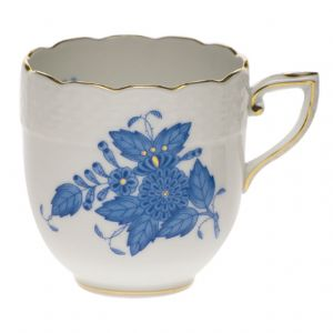 Chinese Bouquet Blue Mocha Cup & Saucer