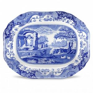 Blue Italian Oval Platter Medium