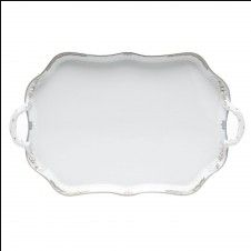 Princess Victoria Light Blue Rectangular Tray with Branch Handles