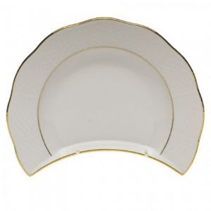 Golden Edge Crescent Salad Plate