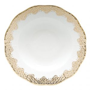 Fish Scale Gold Rim Soup Plate