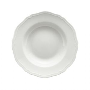 Antico Doccia White Rim Soup Plate Large